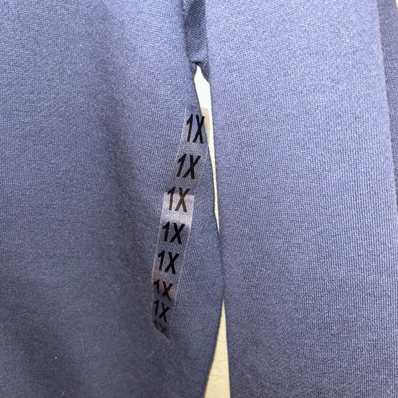 Angel Joy To The World Holiday Crewneck Blue Embroidered 1X XXL NWOT Granny Core - Picture 3 of 7